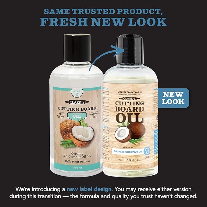 CLARK'S Cutting Board Oil - Food Grade Mineral Oil for Cutting Board - Coconut Extract
