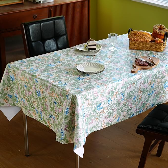 Rectangle Table Cloth,100% Waterproof Tablecloth Oil Proof Spill Proof Vinyl Table Cloth, Wipe Clean Plastic Table Cover for Dining, Camping, Indoor and Outdoor 54" x 120",Mulberry