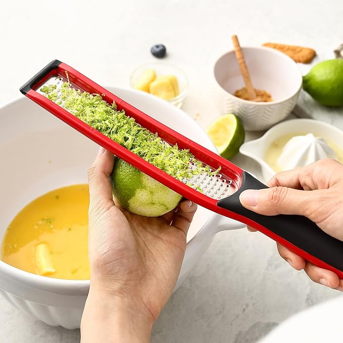 Spring Chef Stainless Steel Premium Swivel Peeler & Handheld Zester/Fine Grater - 2 Product Bundle - Red
