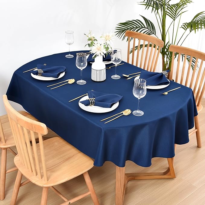 Wolkemer Set of 4 Navy Blue Cloth Napkins 17 x 17 Inches Solid Washable Polyester Dinner Napkins with Hemmed Edges for Dinners Parties Weddings Banquets Events Table Decoration