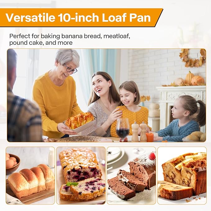 Spmarkt 2pack Loaf Pan, 10inch Banana Bread Pan, Non-Stick Banana Bread Pan, Stackable Bread Pans for Homemade Bread, 10x5inch Small Bread Pans for Baking