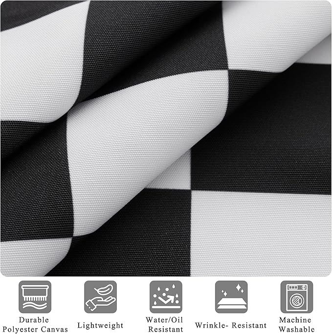 2 Pack Checkered Kitchen Apron, Black White Checkerboard Aprons for Women with Pockets, Aesthetic Cute Trendy Chef Apron for Men, Waterproof Aprons for Cooking