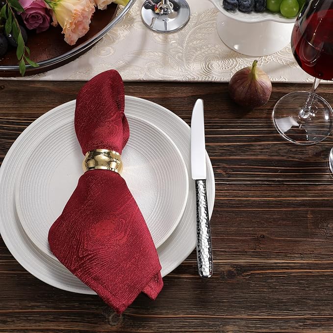 KEAWELL Premium 9.3" Louise Dinner Knives, Set of 4, Brightly-Mirror polished, Stainless Steel, Dishwasher Safe (Hammered)