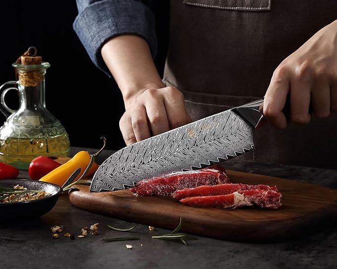 Wakoli Rose Elegance Knife Block Set – 5-Piece Professional Damascus Kitchen Knife Set with Magnetic Block – 67-Layer Damascus Steel with VG10 Core, Ergonomic Rosewood Handles in Gift Box