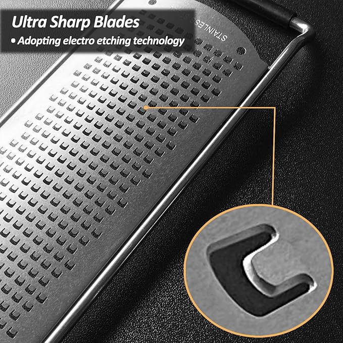 Zester Grater Bundle 3 Pack Fine/Coarse/Extra Coarse for Parmesan Cheese Lemon, Garlic, Nutmeg, Chocolate, Fruits, Vegetables, Ginger