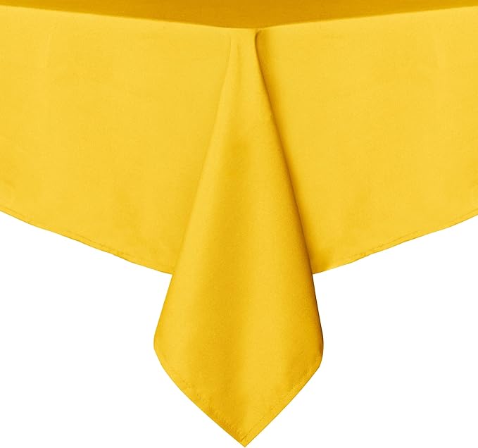 Obstal 210GSM Rectangle Table Cloth - Heavy Duty Water Proof Microfiber Tablecloth, Decorative Fabric Table Cover for Outdoor and Indoor Use (Yellow, 60 x 84 Inch)
