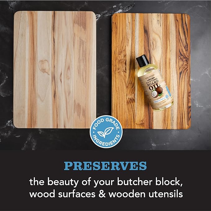 CLARK'S Cutting Board Oil - Food Grade Mineral Oil for Cutting Board - Coconut Extract