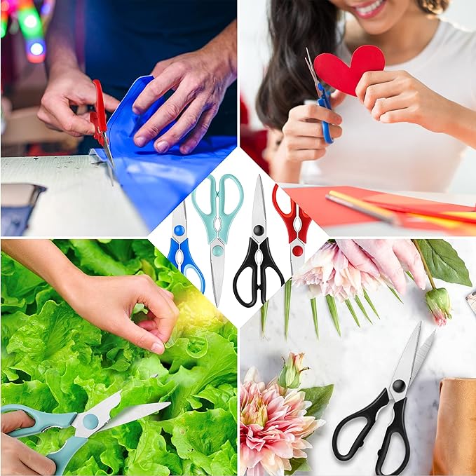 Black Grey Kitchen Shears, Rkqoa Kitchen Scissors Heavy Duty Cooking Scissors, Dishwasher Safe Scissors Kitchen House Essentials Supplies, Stainless Steel Sharp Utility Shears for Chicken etc