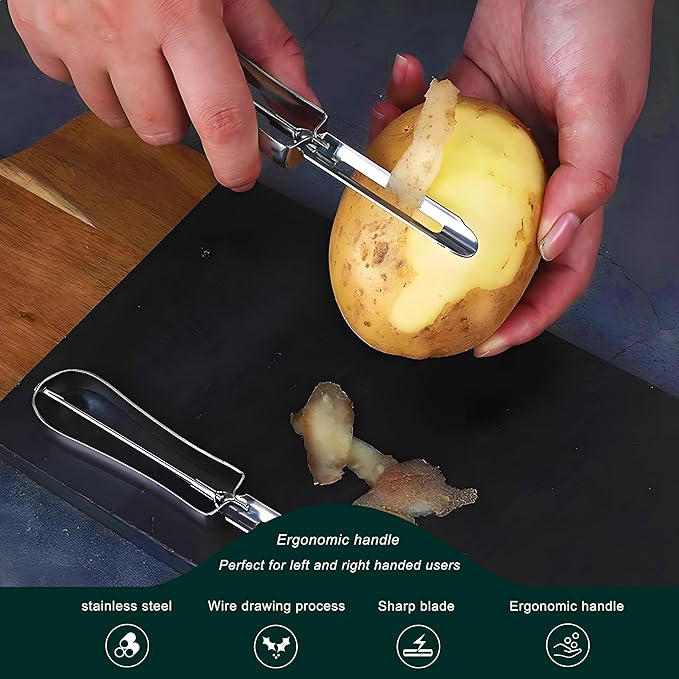 Potato Peelers for Kitchen, 2 Pcs, Just Like Mom's old steel Peeler