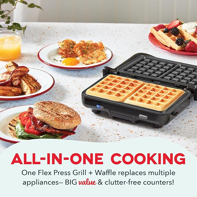 MultiMaker® Flex Press Grill System, Grill + Waffle, Removable Plates - Graphite