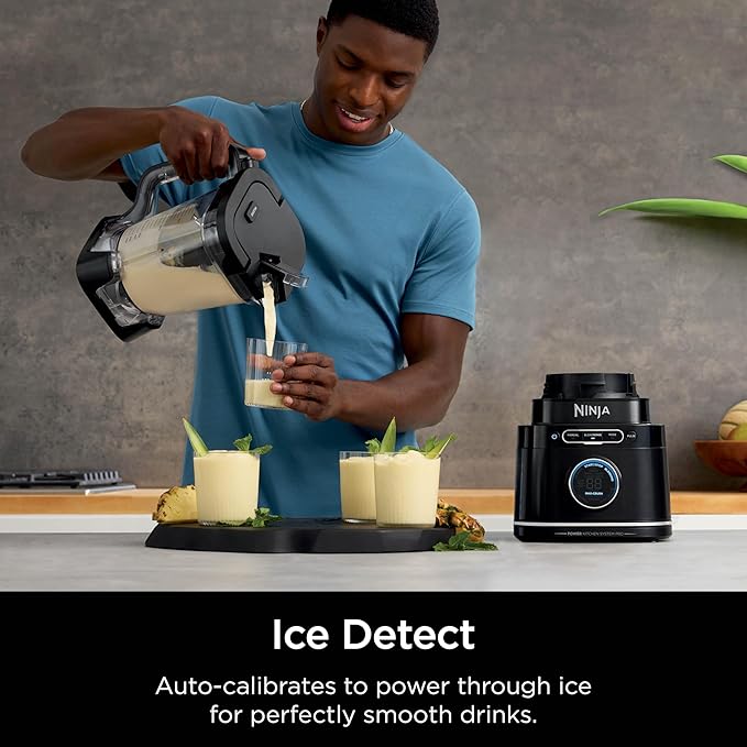 Ninja R-TB401 Detect Kitchen System Power Blender Plus Processor Pro with BlendSense Technology, Black - Certified Refurbished