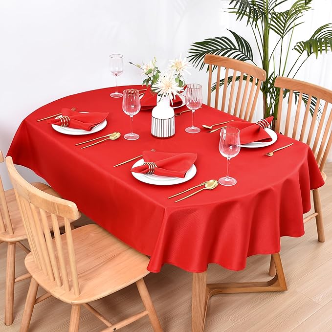Wolkemer Set of 4 Red Cloth Napkins 17 x 17 Inches Solid Washable Polyester Dinner Napkins with Hemmed Edges for Dinners Parties Weddings Banquets Events Table Decoration