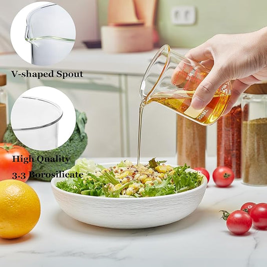 Ackers Mini Glass Measuring Beaker Set, Borosilicate, 2oz 4oz 8oz Measuring Cups