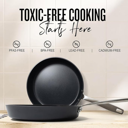 Alva Maestro 11” Non-Toxic Ceramic Nonstick Frying Pan – Oven & Induction Safe Skillet for Healthy Cooking – Sustainable, No PFAS/PTFE, Easy-to-Clean, Even Heat Distribution, Toxin-Free Cookware