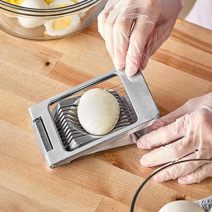Aluminum Egg Slicer Cutter Kitchen Tool with Stainless Steel Wire Dishwasher Safe (Square)