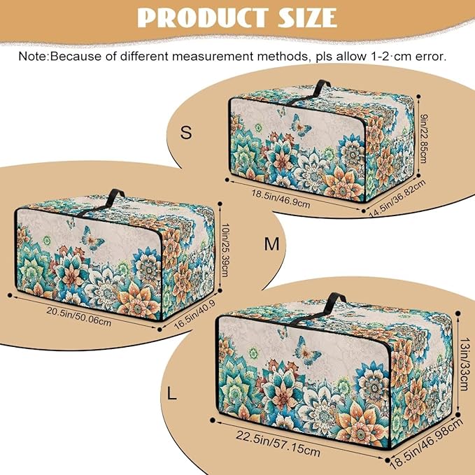 Doojoayie Small Appliance Cover 4 Slice Toaster Dust Protection Cover 18.5"x14.5"x 9" Bread Machine Protector Floral Print Gift for Mother, Wife, Women Cook