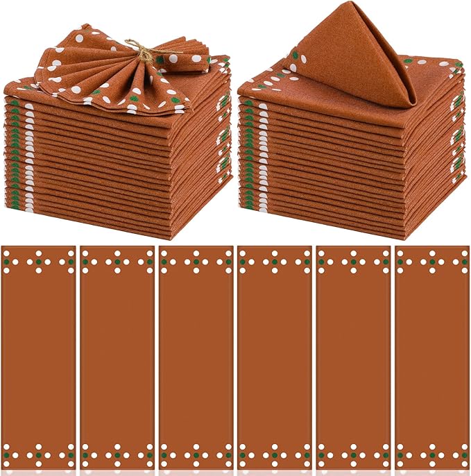 24 Pcs Mexicans Cloth Napkins Bulk Servilleta De Barro Mexicanos Reusable Terracotta Napkins for Cinco De Mayo Table Decoration Birthday Wedding Party Supplies