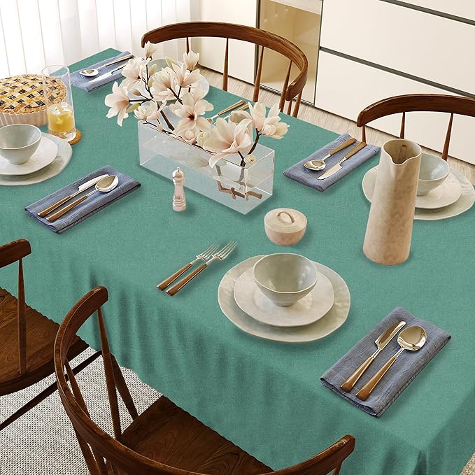 HX&OD Rectangular Tablecloth Cationic Fabric Waterproof Stain Resistant Wrinkle-Resistant for Home/Decoration/Party/Buffet/Wedding/Dining Room/Camping