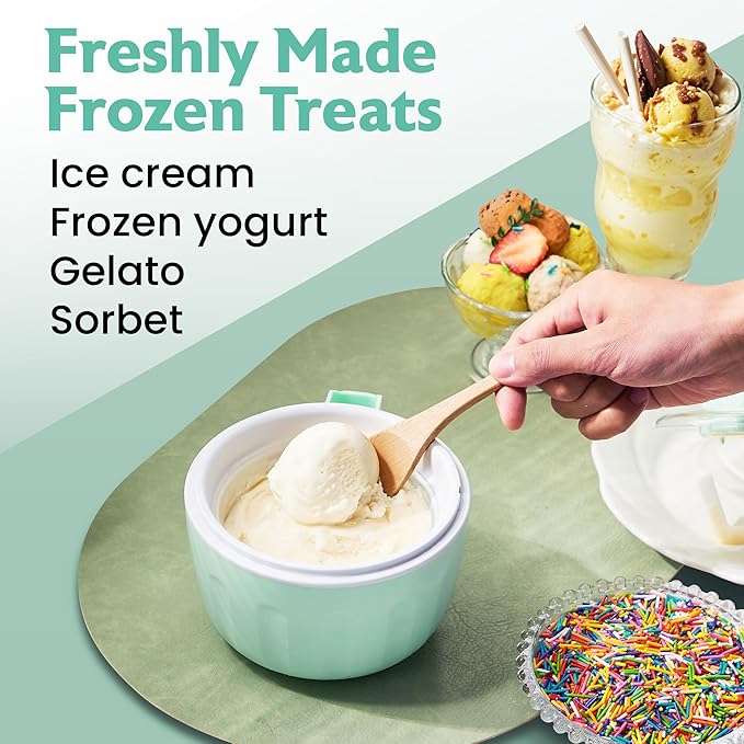 Americana Collection Elite Pint Perfect™ EIM1205MX 1 Pint Ice Cream Maker Freezing Mug, Frozen Yogurt, Sorbet, Gelato Treat, Recipes, Mint