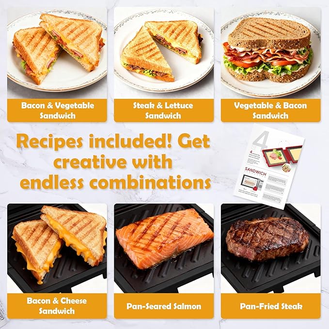Microwave Sandwich Maker, Microwave Toaster with Adjustable Silicone Strap, Removable Non-Stick Microwave Grilled Cheese Maker, Microwave Grill Crispy, Melted in Minutes for Travel, Office, Dorm, Home