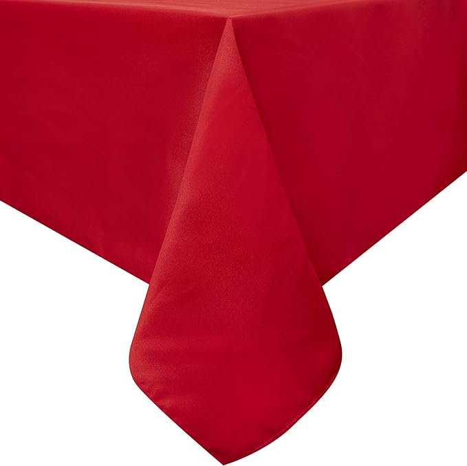 Obstal 210GSM Square Red Tablecloth, Christmas Decorations Table Cloth Waterproof, Table Cover Protector for Holiday Party Use (Rio Red,60 x 60 Inch)