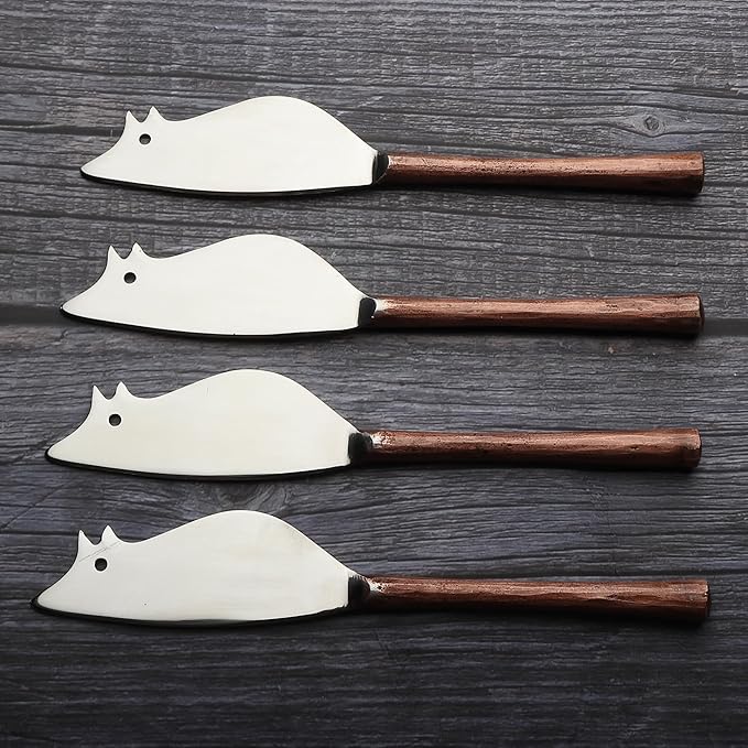 INOX artisans Camellia Cheese Spreader/Knife 4 Pc. Set