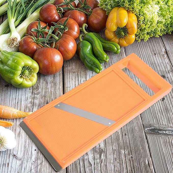 Vegetable Slicer Handheld,Portable Veggie Slicer Handheld,for Potato Chips, Mini Mandoline Slicers for Vegetables, Fruits, Cheese, Cucumber Slicers Thin, Orange