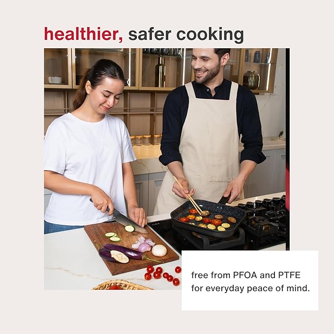 Zyliss Ultimate Ceramic Cookware - Non-Stick Grilling Pan for Healthy Meal Prep - Quick-Heat & Easy-to-Clean - Grill Pan, 10.2 Inches
