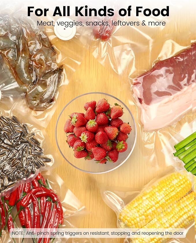 30 Reusable Vacuum Sealer Bags for Food, 12 x 13 inch Food Storage Bags Durable Airtight Bags, Freezer Safe, Microwave & Dishwasher, Leak-Proof, Compatible with Most Vacuum Sealers