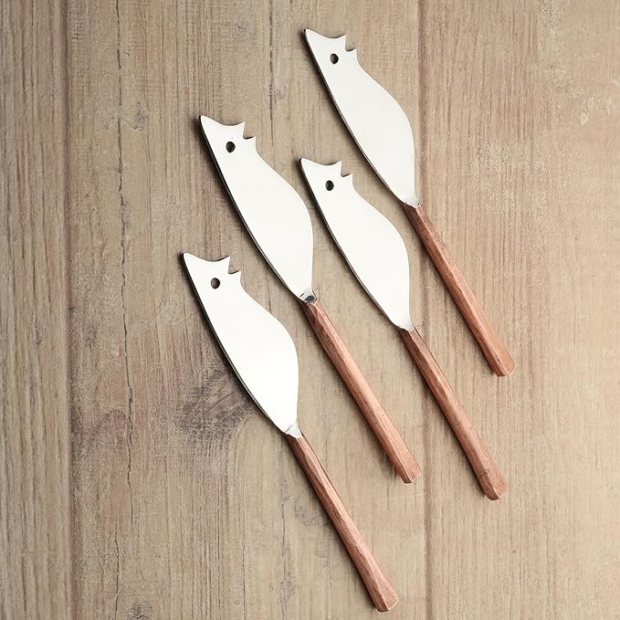 INOX artisans Medicki Ratoncito Cheese Spreader/Knife 4 Pc. Set