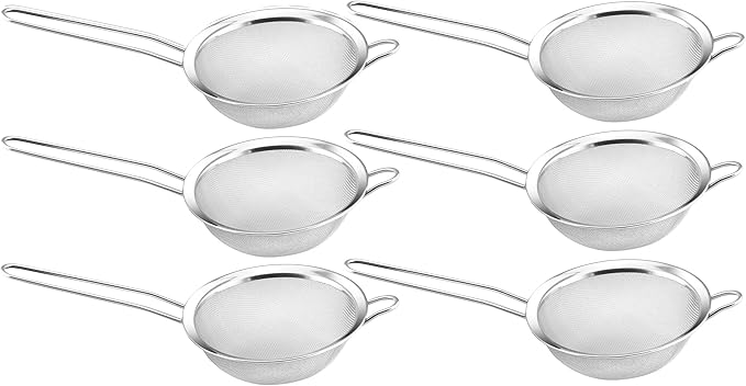 Stainless Steel Fine Mesh Strainer Colander Sieve with Handle for Rinsing Grains Beans Rice Fruits etc. 8-Inches 2285-6