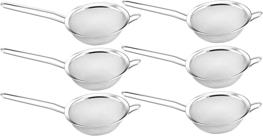 Stainless Steel Fine Mesh Strainer Colander Sieve with Handle for Rinsing Grains Beans Rice Fruits etc. 8-Inches 2285-6