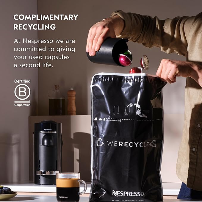 Nespresso Vertuo Next Deluxe Coffee and Espresso Maker, Pure Chrome with Aeroccino Milk Frother,1.1 liter, Black,Dark Chrome