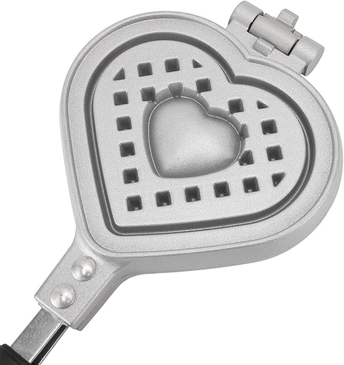 Stovetop Waffle Pan, Aluminum Alloy Nonstick Waffle Maker Pan Heart Shape Waffle Pan for Waffles Sandwich Toaster, Breakfast, Sandwich Baking