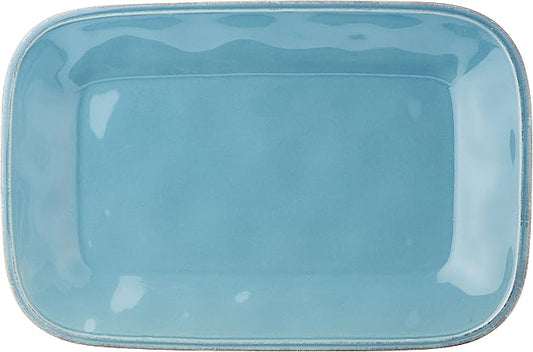 Rachael Ray Cucina Dinnerware Stoneware Rectangular Platter, Agave Blue -, 8" x 12" (Pack of 4)
