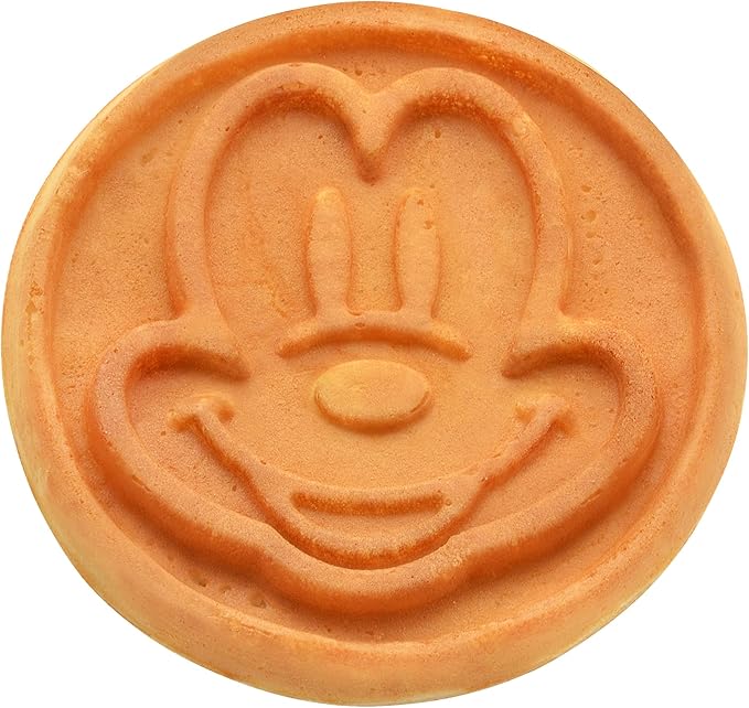 Disney Mickey Mouse 4" Mini Waffle Maker by Select Brands - Cute Appliance for Single Waffle - Features Nonstick Plates & Non-Skid Feet - Mini Machine with Power Light