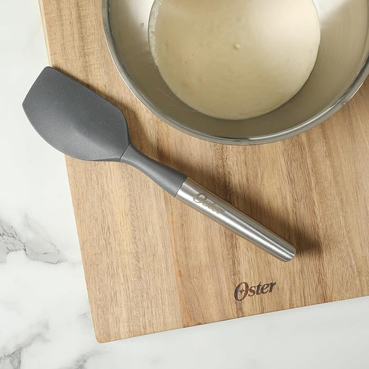 Oster Chadswyck 11” Silicone Turner Spatula, Heat Resistant Head, Stainless Steel Handle, Safe for Nonstick Cookware, Dishwasher Safe