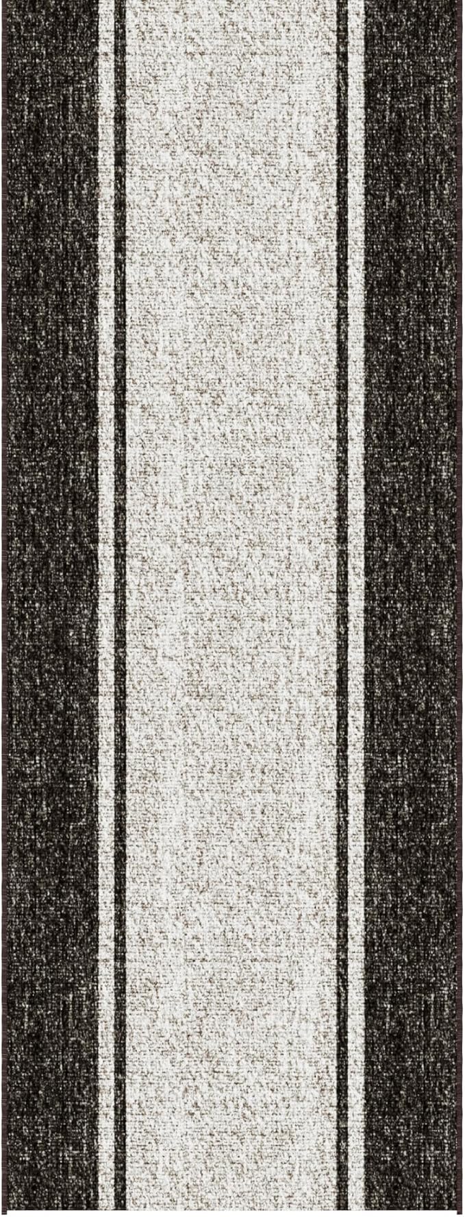 Ottomanson 3-Piece Kitchen Rug Set - Non Slip Runner & Washable Mat - 1'11" x 3' + 1'11" x 4' + 1'11"' x 5' - Durable, Stain Resistant for Entryway, Bedroom and Bathroom, Border Brown