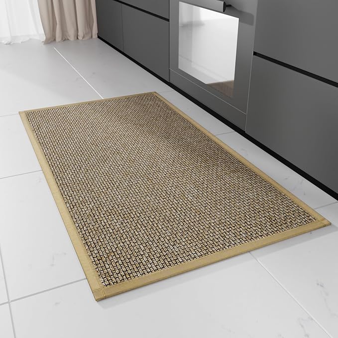 Kitchen Rug, Rubber Non Slip Kitchen Rugs Washable, Absorbent Runner Mat for Floor, Machine Washable Standing Mats for in Front of Sink, Door, Laundry, Entryway, Hallway (Brown, 36" × 24")