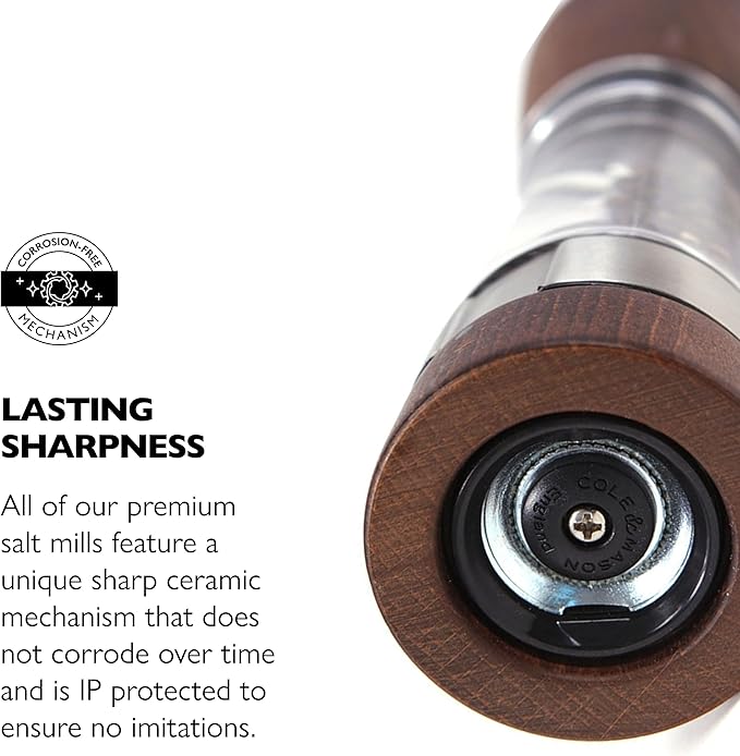 Cole & Mason Derwent Salt and Pepper Grinder Set - Refillable Salt & Pepper Grinder Set with Gourmet Precision Mechanisms - Kitchen Accessories for Cooking - Gift Set, Forest Wood