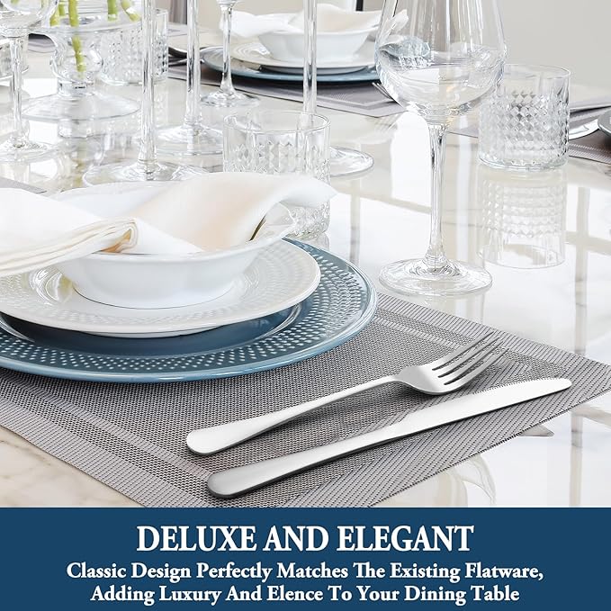 8 Pieces Dinner Forks Set, Food-Grade Stainless Steel Forks, Silverware Forks for Home, Kitchen or Restaurant, Mirror Polished, Dishwasher Safe - 8 Inch