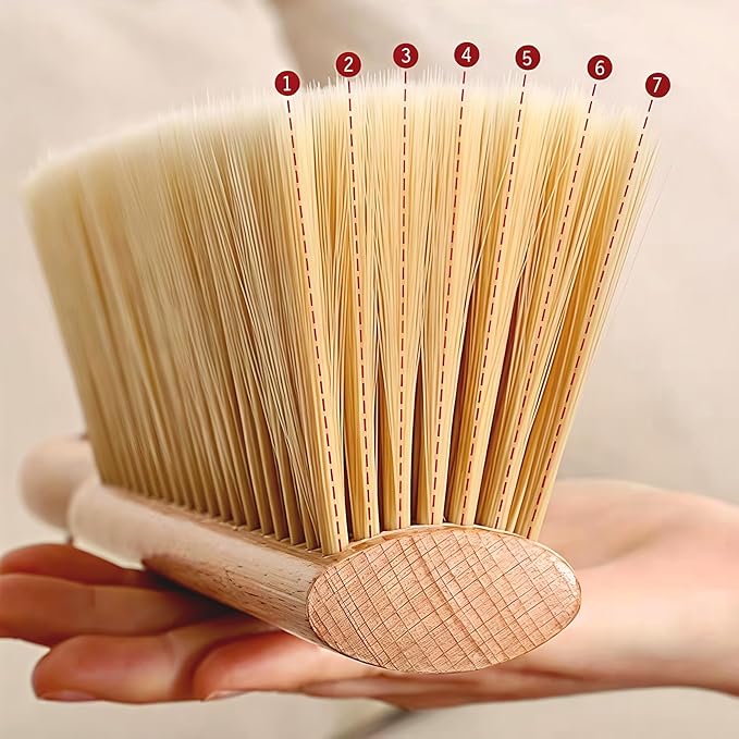 Soft Bristle Hand Brush Wooden Handle for Woodworking Shop Bench, Sawdust Removal Non-Scratch 14 Inch Long (2pcs Yellow)