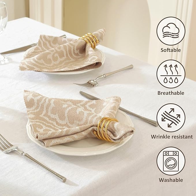Cloth Napkins Set of 12 Reusable Bohemian,UWWGKK 17x17 Inch Napkins Cloth Washable for Dinner, Restaurant,Wedding,Hotel