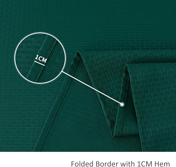 maxmill Rectangle Tablecloth Weaved Design Water Resistant Wrinkle Free Spill-Proof Soft Table Cloth for Dining Room Decoration, Banquet, Christmas Holiday Dinner, 52 x 84 Inch, Hunter Green