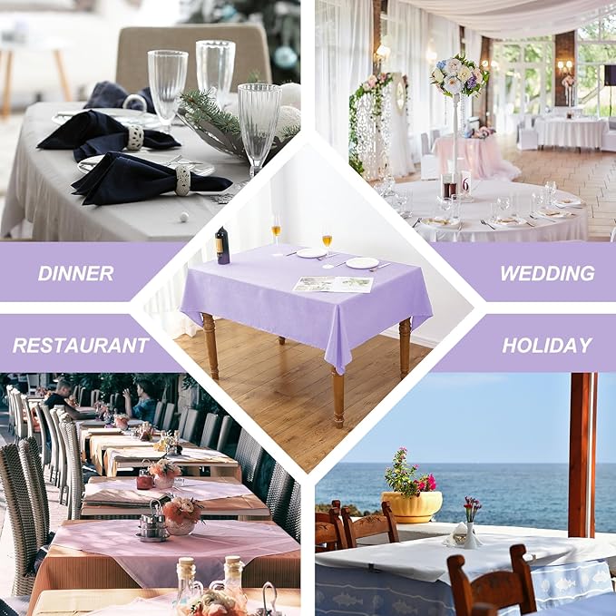 AUSSPVOCT Textured Tablecloth Round 60 Inch Waterproof Spill-Proof Wipeable Table Cloth Wrinkle Free Circle Dining Table Cover for Birthday Farmhouse Outdoor Party Tablecloths up to 44'' Dia Tables