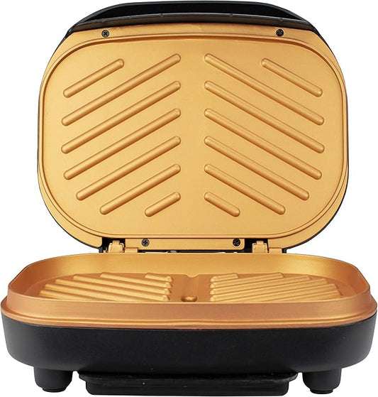 2-Serving Nonstick 750-Watt Indoor Electric Copper Grill and Panini Press