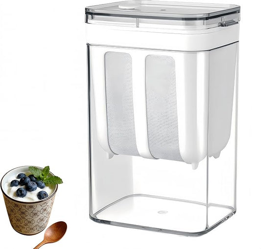 Yogurt Strainer— Filter「0.55QT/0.14GAL」 &Total 「1.16QT/0.29GAL」, Greek Yogurt Strainer Yogurt Press, BPA-Free PP Strainer for Whey Separation & Greek Yogurt Maker(Filter1.16QT/0.14GAL)