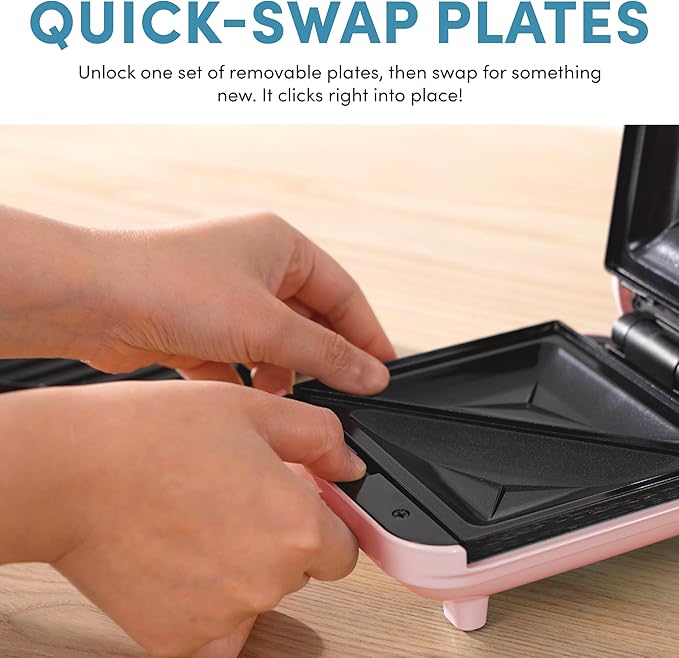 AROMA® 3-in-1 Panini Press, Sandwich Grill, and Waffle Maker with Removable Ceramic Coated Plates