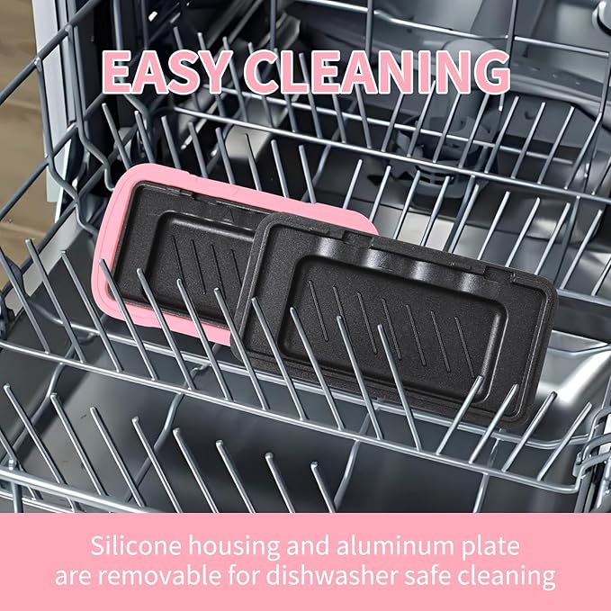 Microwave Toastie Sandwich Maker, Nonstick Plate Microwave Panini Grilled Cheese Maker, Versatile Wireless Small Toaster Hot Dog, Dishwasher Safe, Fast Cooking for Breakfast, Snacks, Pink