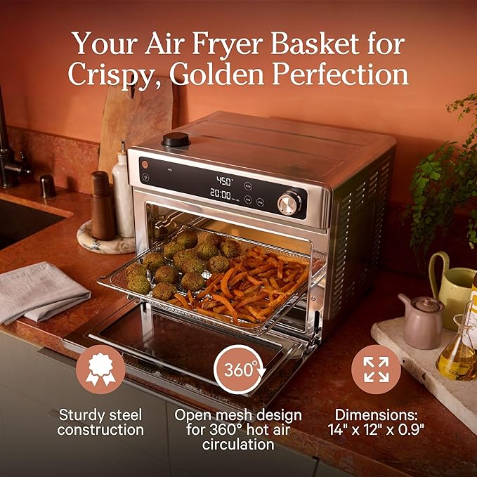 Our Place Wonder Oven Pro Essentials Kit with Large Aluminum Bake Pan and Steel Air Fryer Basket | Non-Toxic, Non-stick, Easy-to-Clean Baking & Frying Accessories, Oven-Safe up to 450°F | Blue Salt